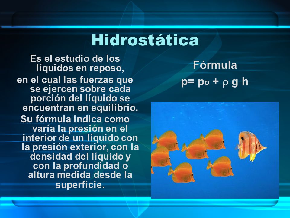 Definición de Hidrostática