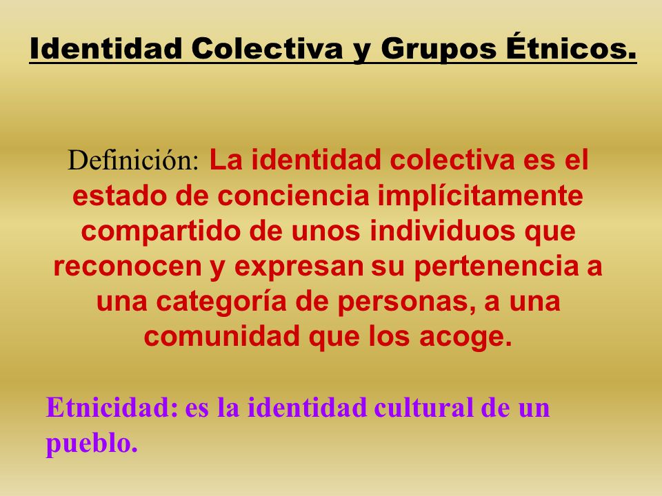 ¿Cuál es el significado de identidad colectiva?