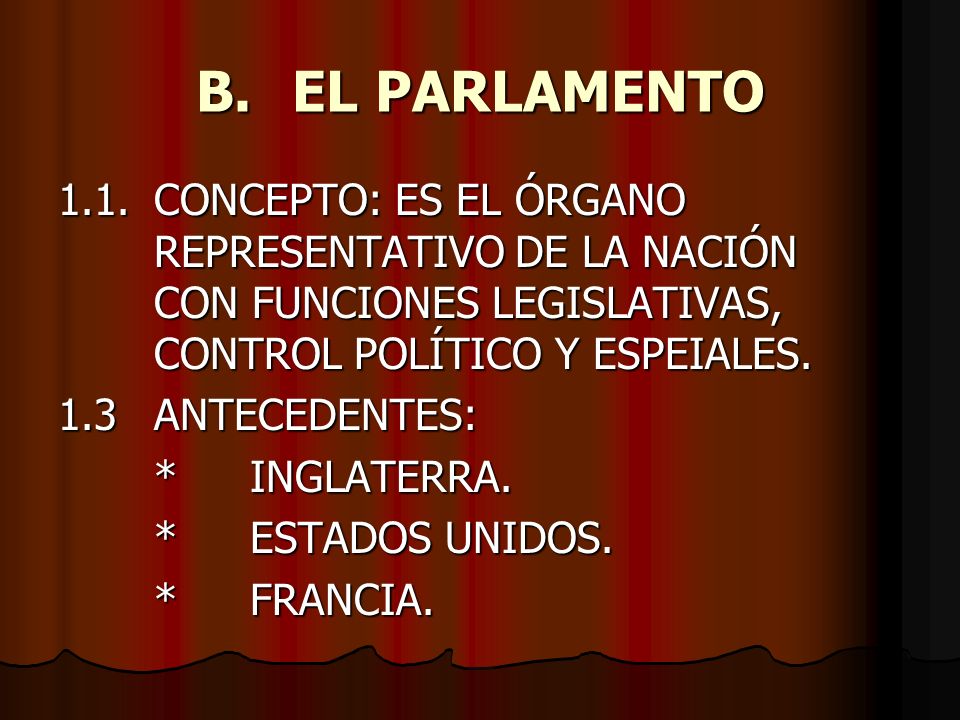¿Cuál es el concepto de parlamentos?