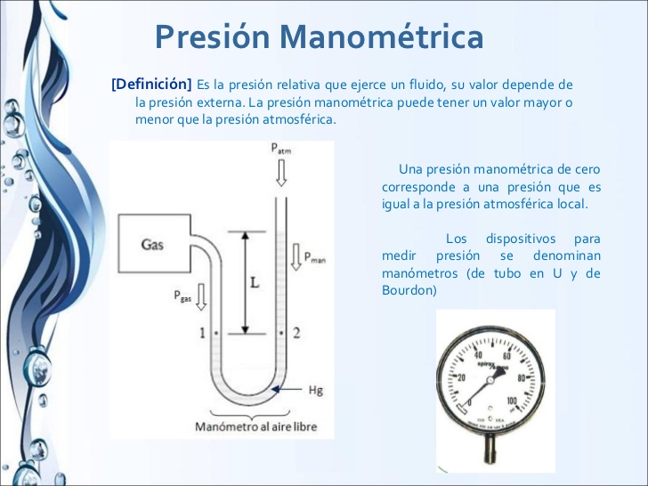 ¿Qué es presión manométrica y su fórmula?