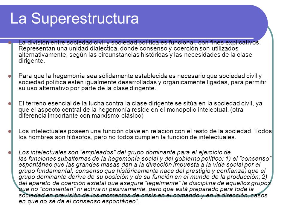 ¿Qué es el concepto de superestructura?