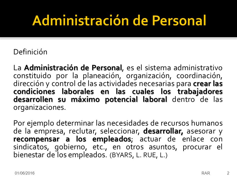 ¿Qué es la administración de personal?