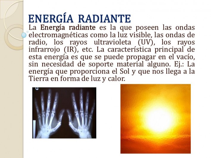¿Qué es la energía radiante del Sol?