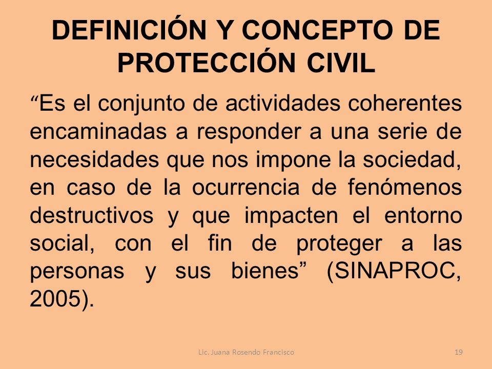 ¿Que se entiende por protección civil?