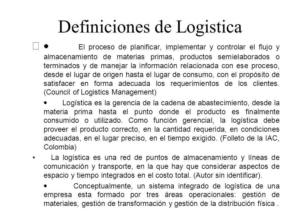 Definición de Logística según autores