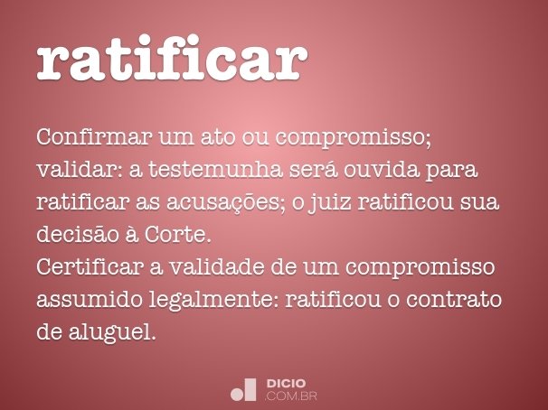 Definición de Ratificar