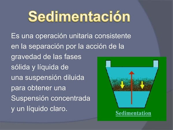 ¿Qué es la sedimentación y un ejemplo?